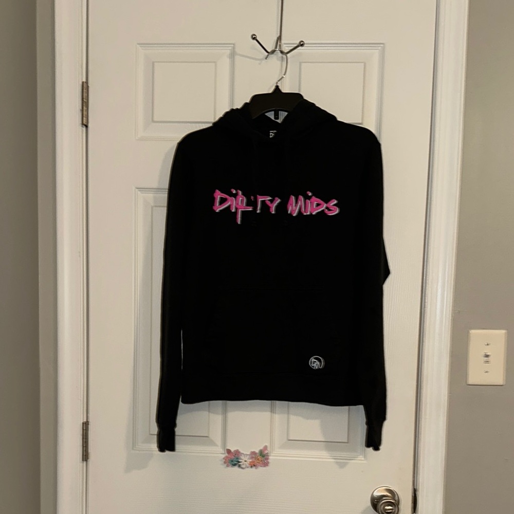 Black and Pink Pullover Jacket with Hood